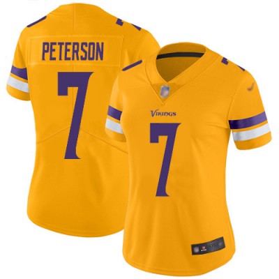 Nike Minnesota Vikings #7 Patrick Peterson Gold Women's Stitched NFL Limited Inverted Legend Jersey